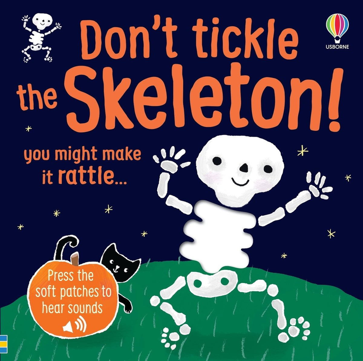 Don't Tickle the Skeleton! — Usborne Don't Tickle sound book cover, ISBN 9781836053996