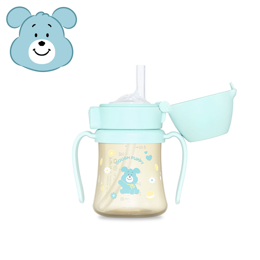 Grosmimi PPSU Knotted Straw Cup Dough Puppy (Creamy Blue) 200ml