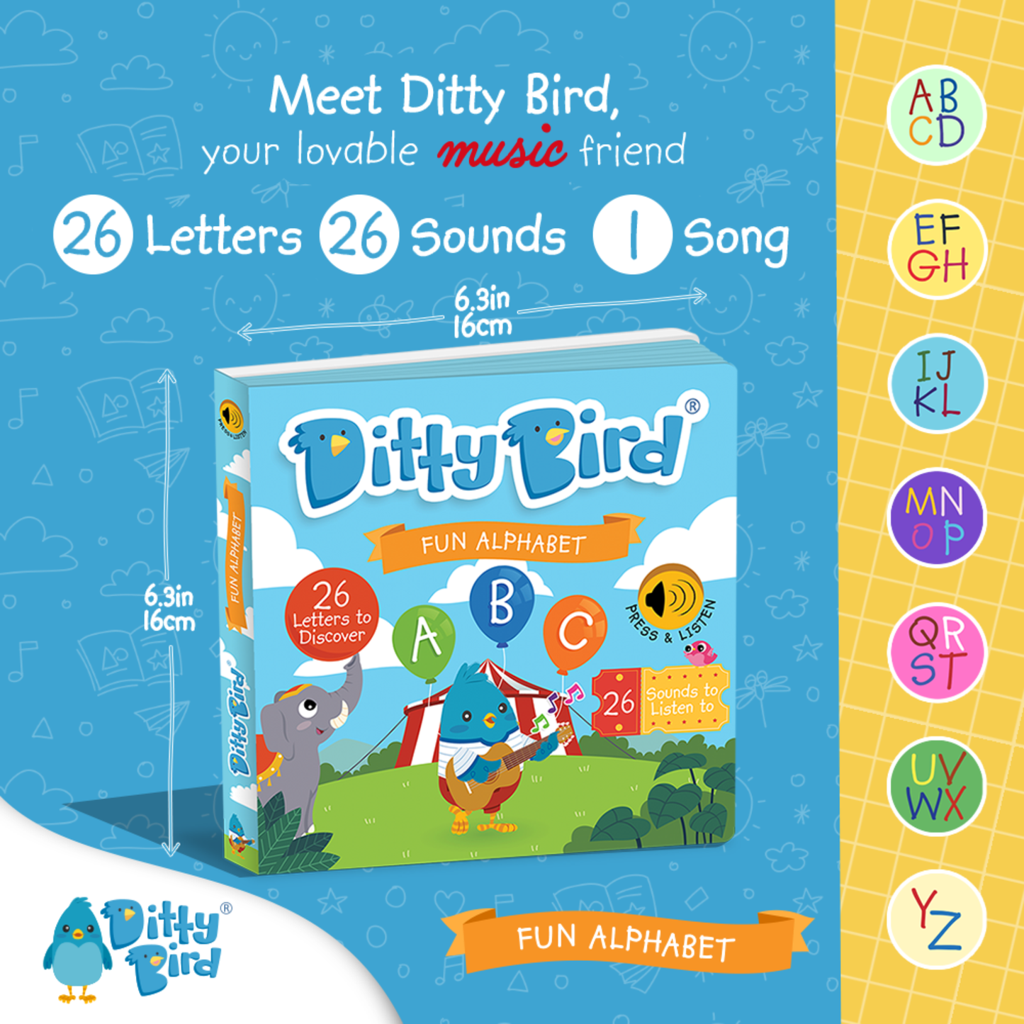 Fun Alphabet | ABC Song | Ditty Bird Baby Sound Book