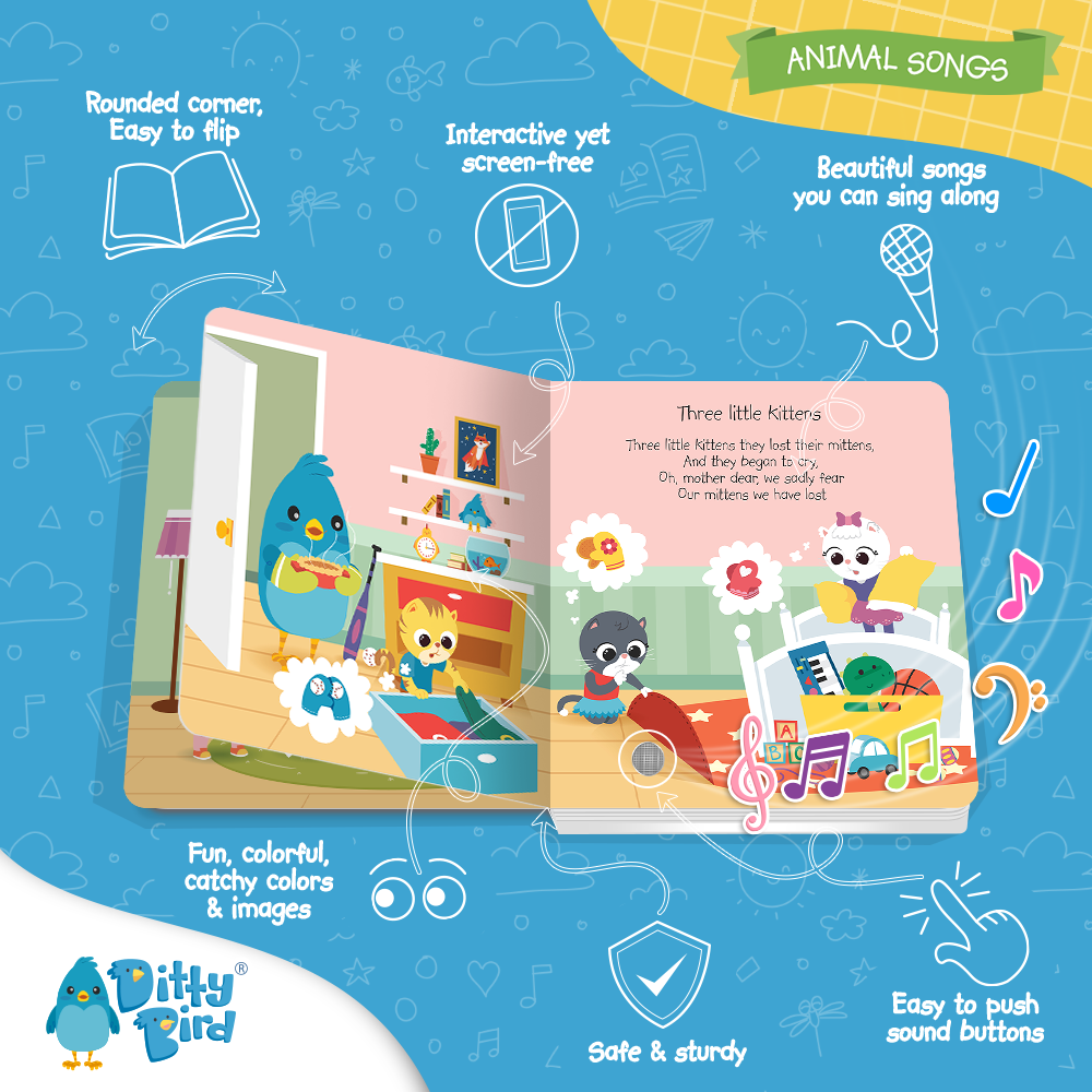 Ditty Bird Book:Animal songs incl.Baby Shark- BESTSELLER