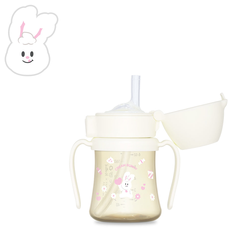Grosmimi PPSU Knotted Straw Cup Cream Bunny (Milk) 200ml