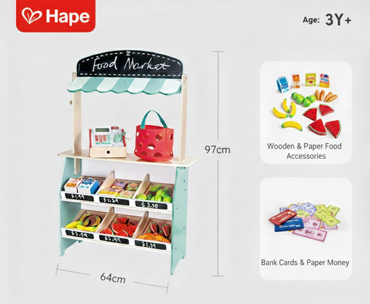 Hape Large Wooden Fruit Market Playset