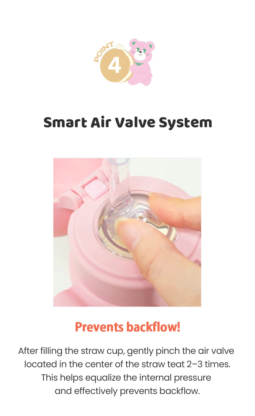 Grosmimi x Knotted PPSU Straw Cup — straw cup air-valve demonstration