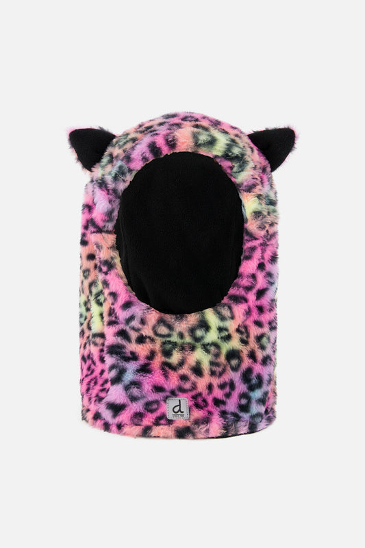 Oversized Polar Balaclava For Ski Helmet Multicolored Leopard Fur - J10XLEO_1J082