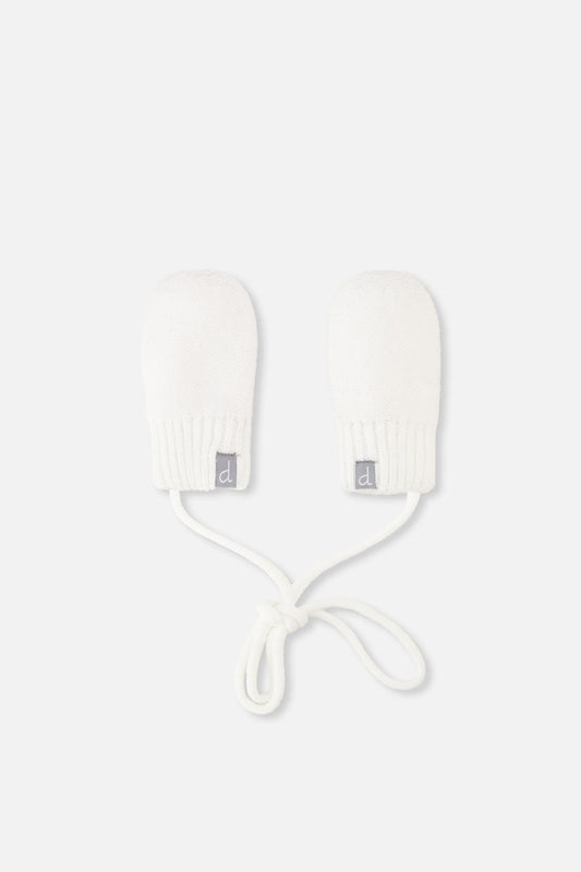 Infant Knit Mittens With String Off-White - J10XM101_01880