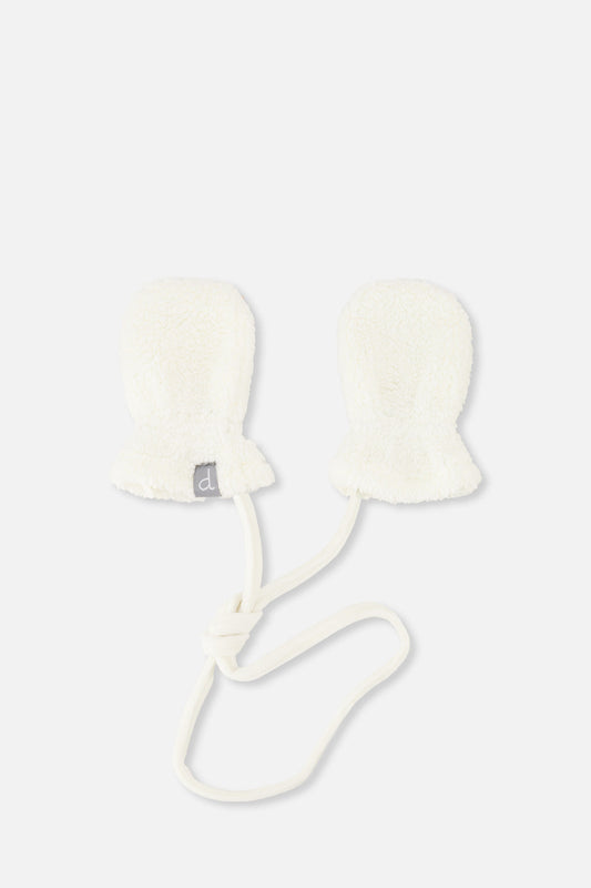 Infant Sherpa Mittens With String Off-White - J10XM102_01880