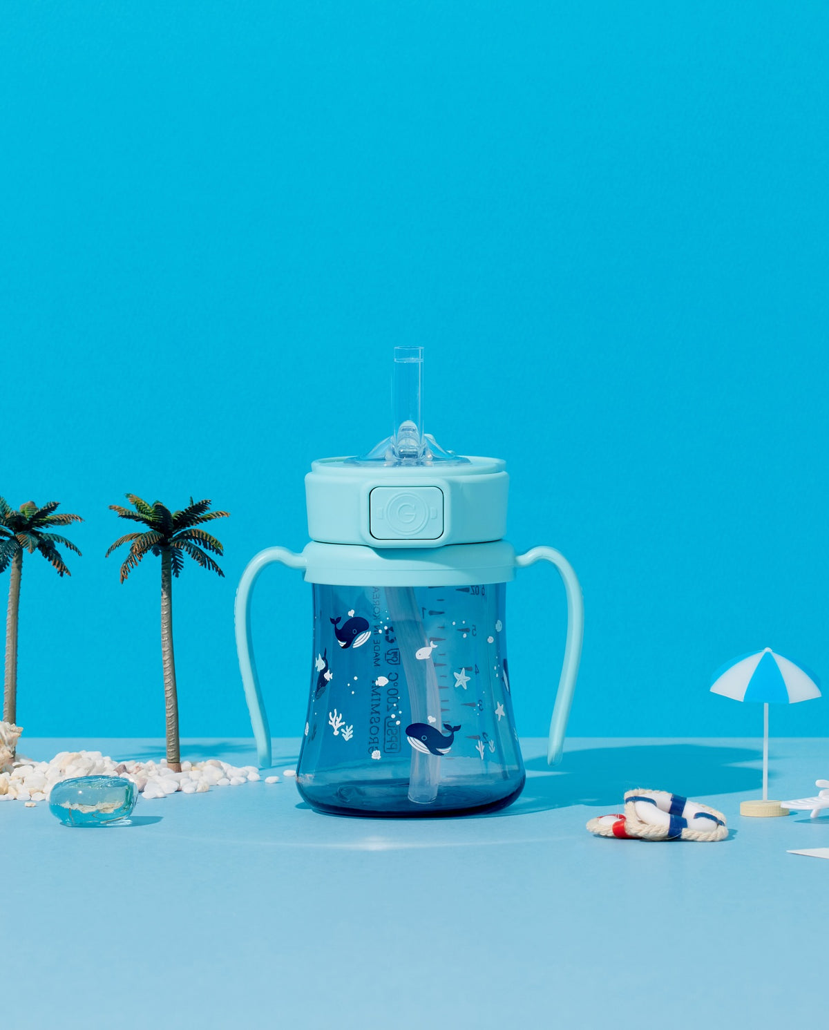 Grosmimi Baby Whale PPSU Straw Cup 200ml official product photo