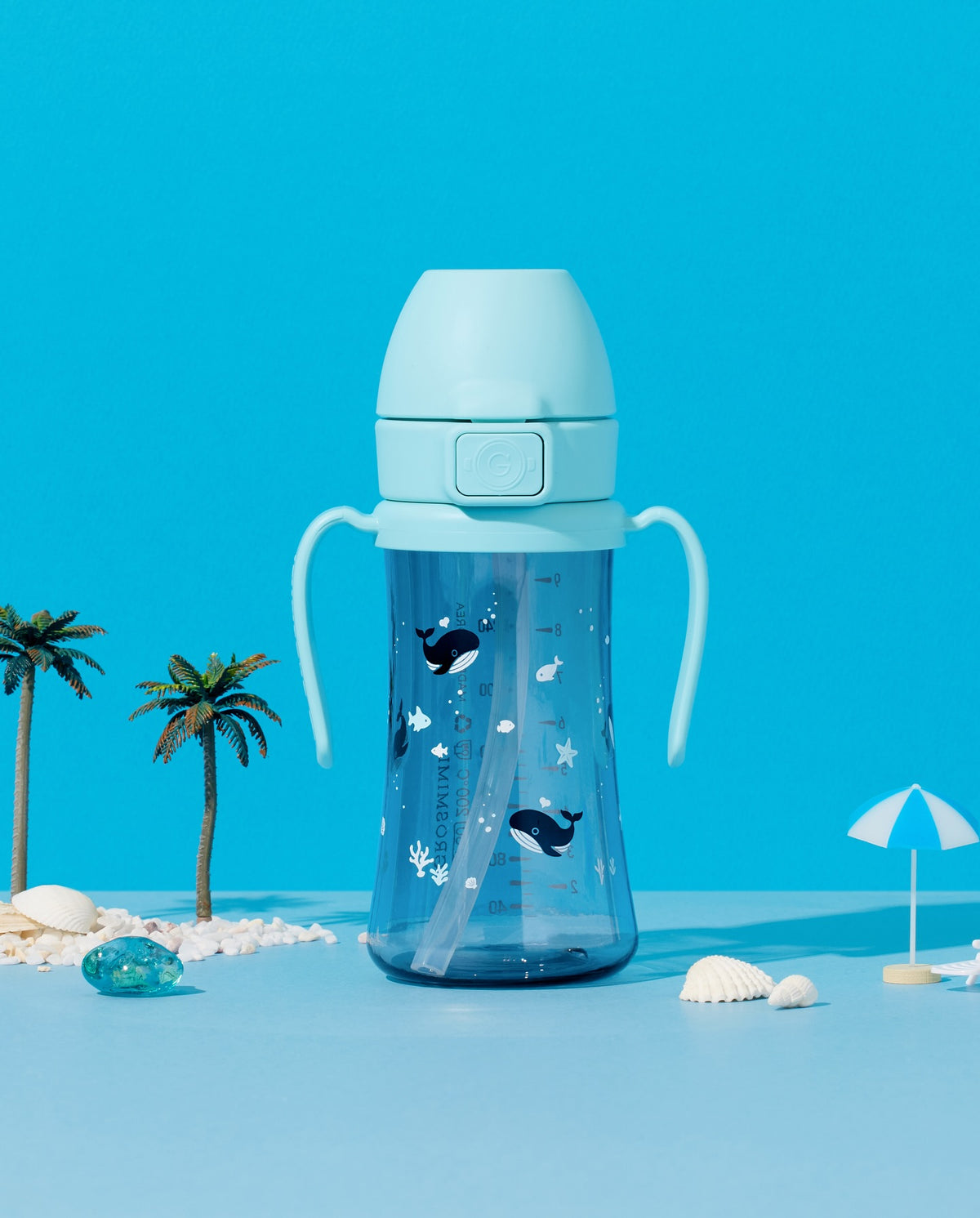 Grosmimi Baby Whale PPSU Straw Cup 300ml official product photo