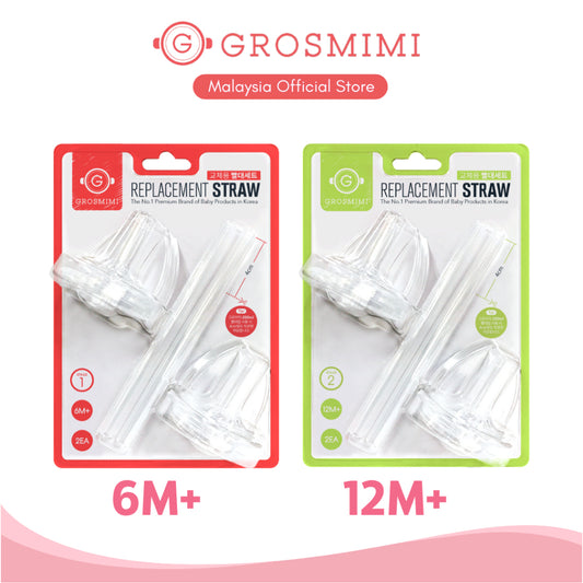 Grosmimi Replacement Straw Kit Stage 1 6M+ and Stage 2 12M+