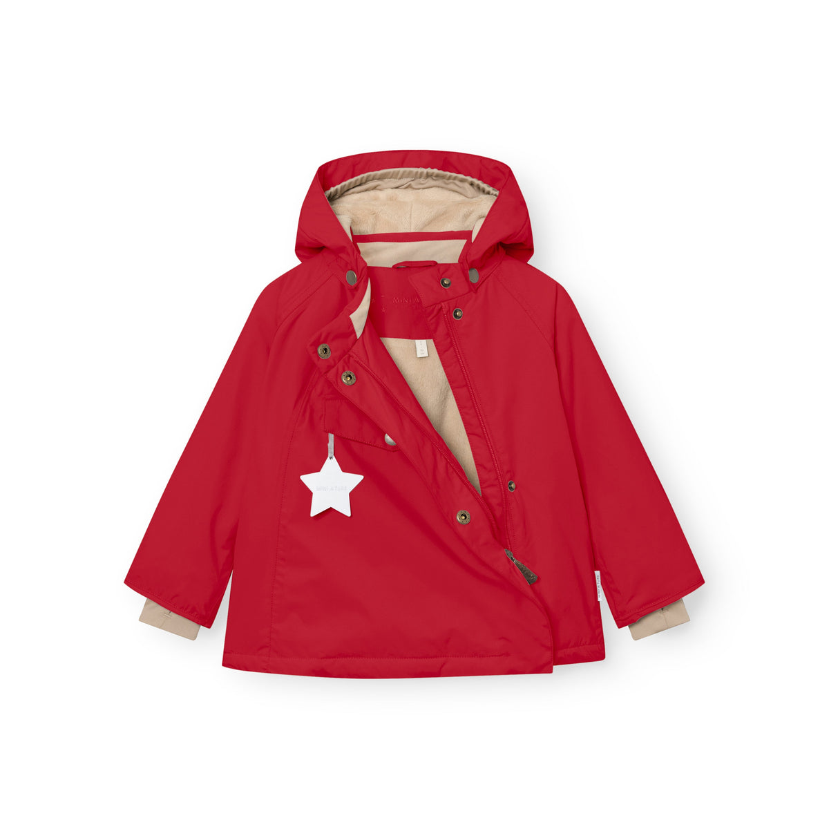 MINI A TURE MATWANG fleece lined winter jacket - Chili Pepper open front
