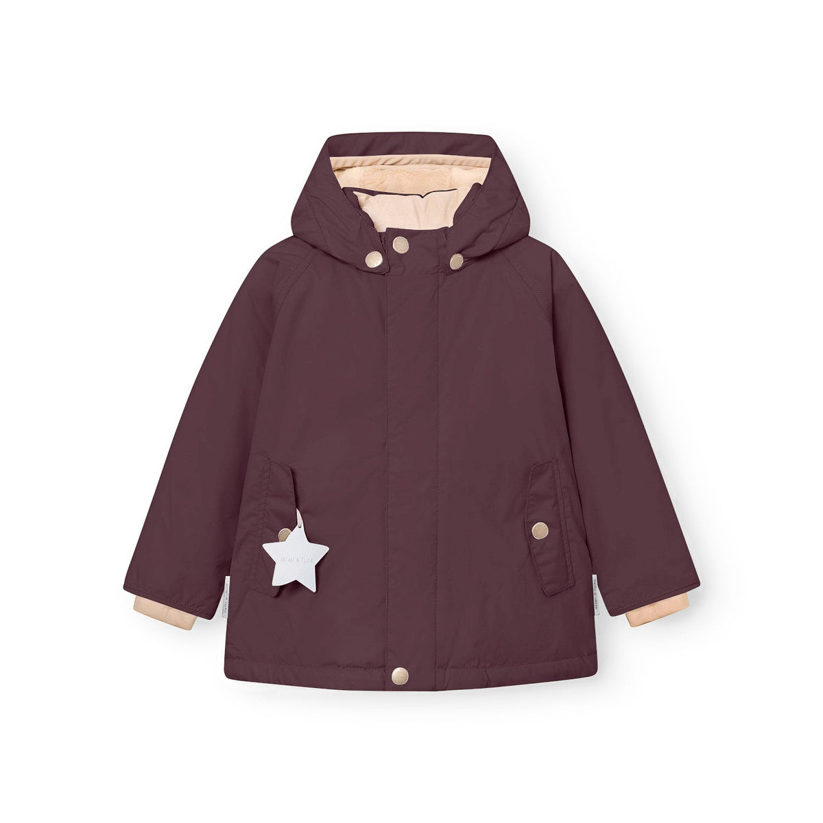 MINI A TURE MATWALLY fleece lined winter jacket - Fudge aubergine front