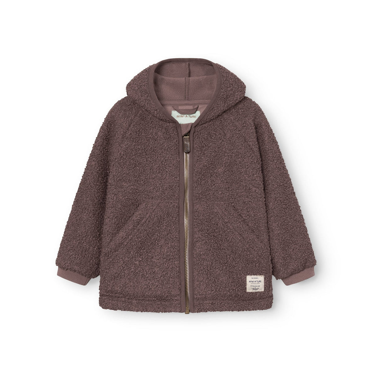 MINI A TURE MATLIFF teddyfleece jacket - Peppercorn Plum front