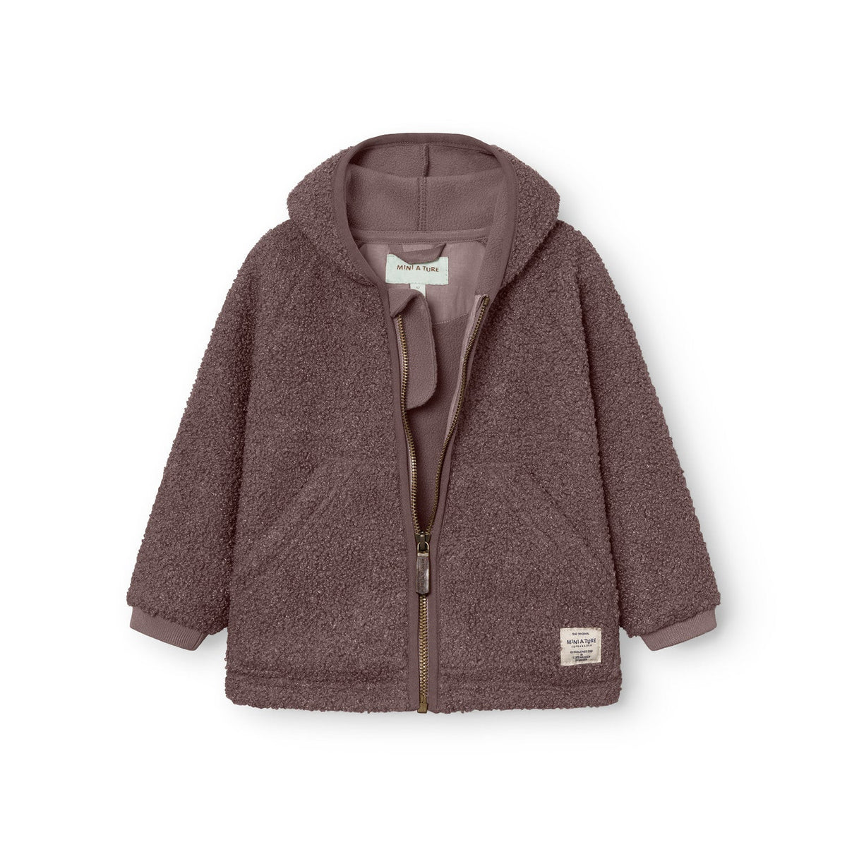 MINI A TURE MATLIFF teddyfleece jacket - Peppercorn Plum open front