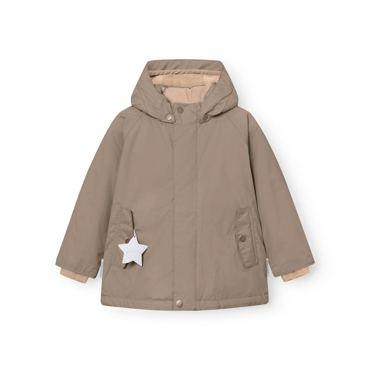 MINI A TURE MATWALLY fleece lined winter jacket - Grey Brown front