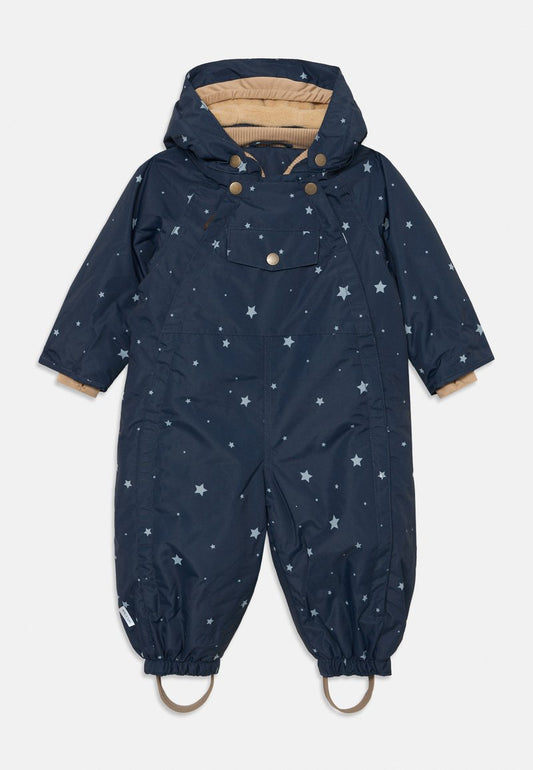 MINI A TURE MATWISTI fleece lined snowsuit - Night Sky front