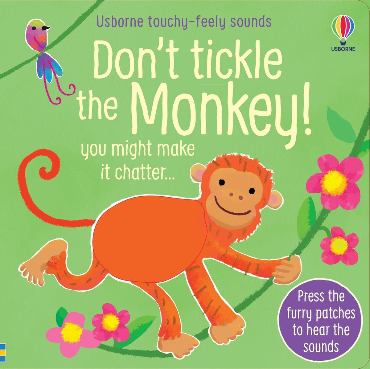Don't Tickle the Monkey! — Usborne Don't Tickle sound book cover, ISBN 9781805070245