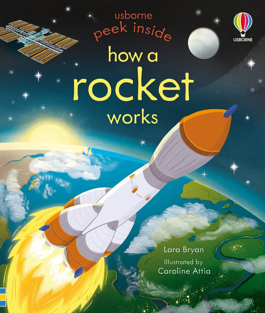 Peek Inside How a Rocket Works — Usborne Peek Inside cover, ISBN 9781805074694