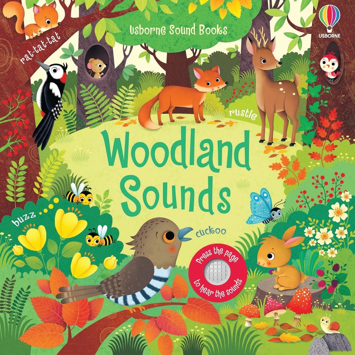Woodland Sounds — Usborne Sound Book cover, ISBN 9781805070436